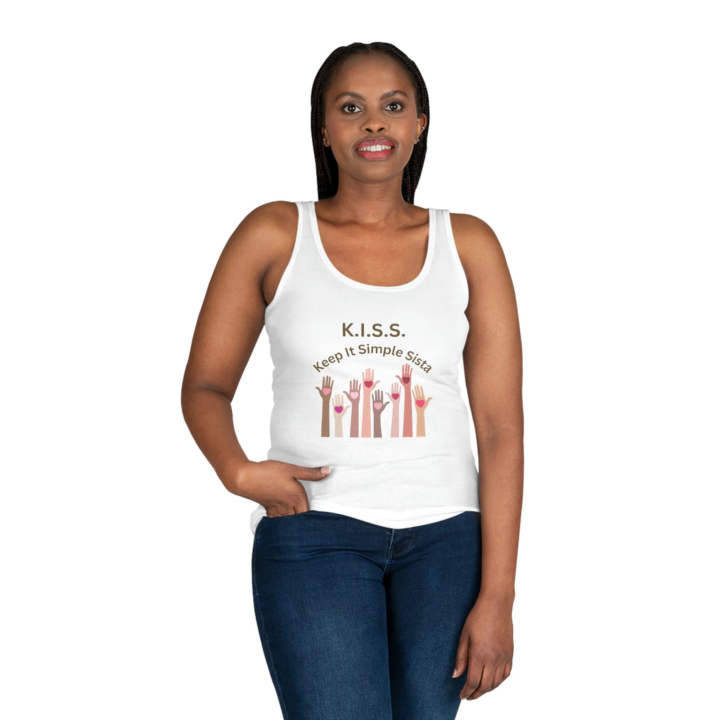 ‘Keep it Simple Sista’ Printed on Both Sides. Women's Tank Top