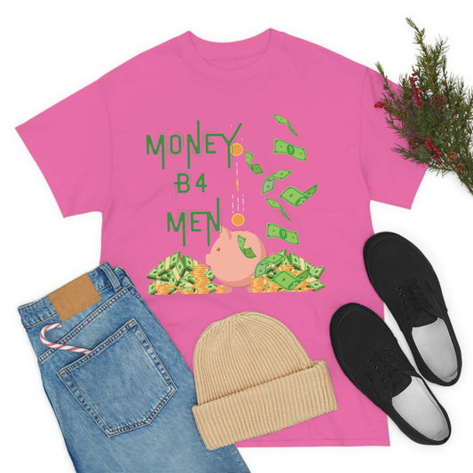 Camiseta de algodón pesado unisex 'Money B4 Men'