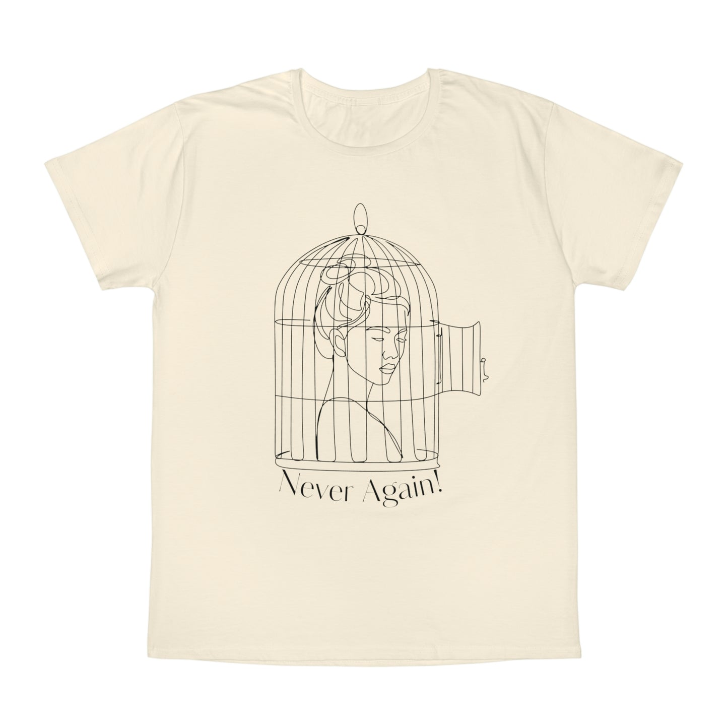 ‘Caged woman (front) See Me (back). Printed Front & Back.  Unisex Iconic T-Shirt