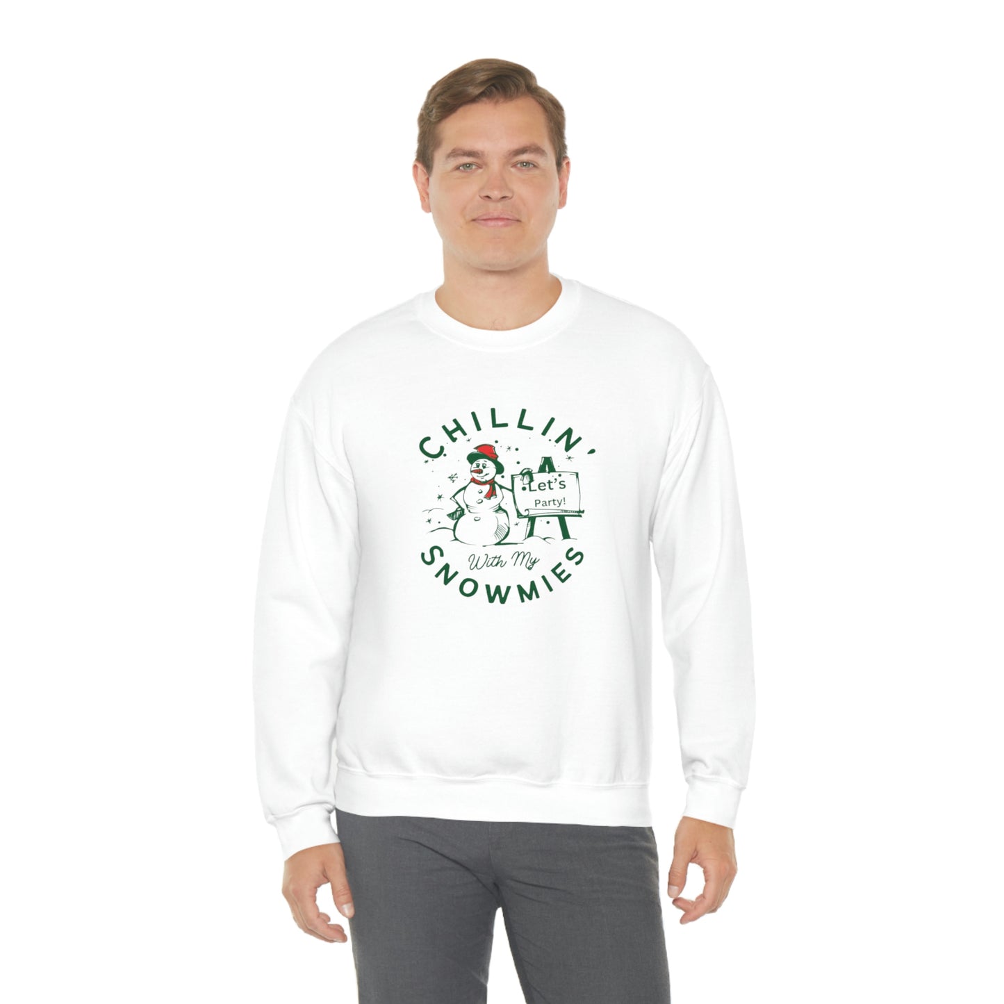 ‘Chillin’ With My Snowmies’ Unisex Heavy Blend™ Crewneck Sweatshirt