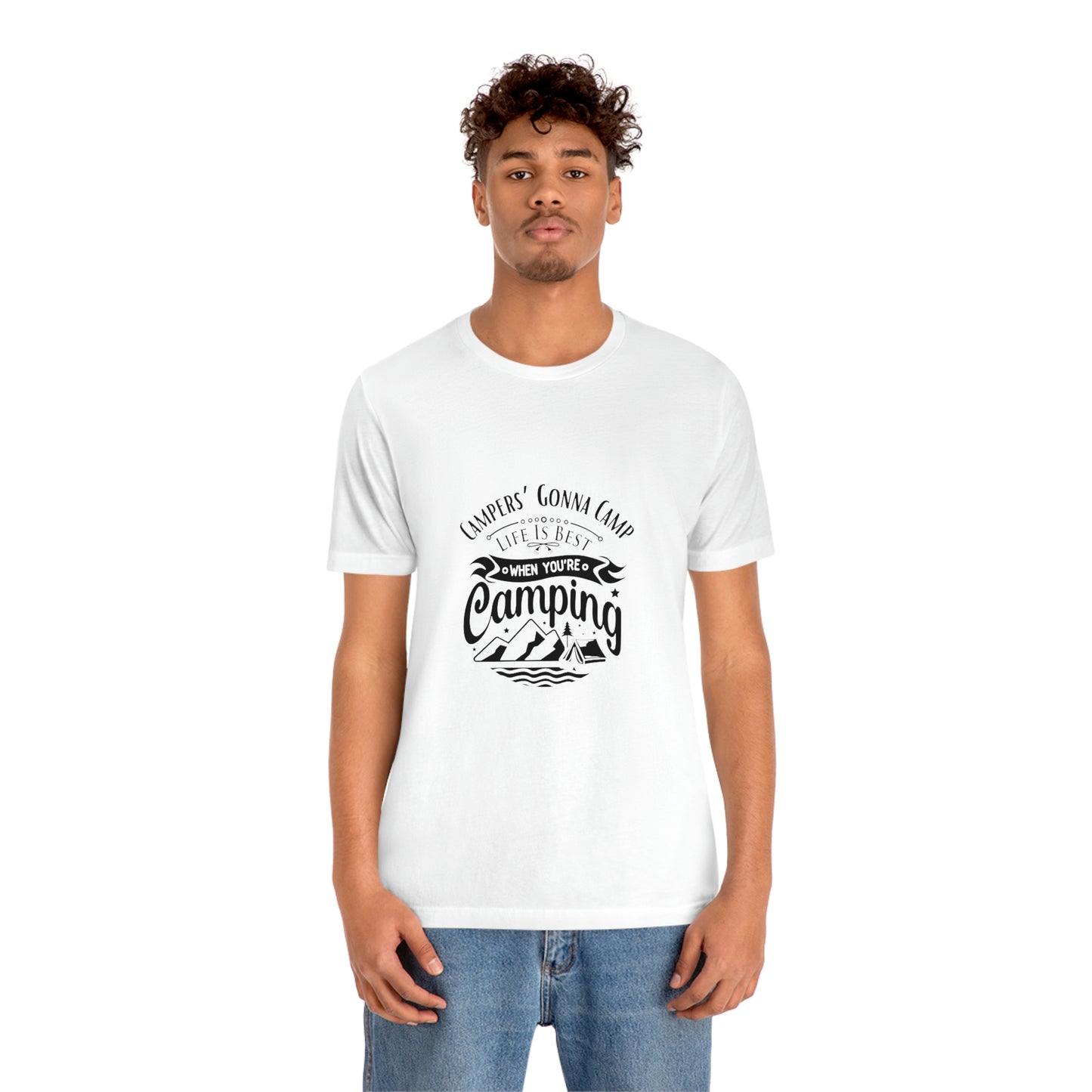 ‘Campers gonna camp’ Unisex Jersey Short Sleeve Tee