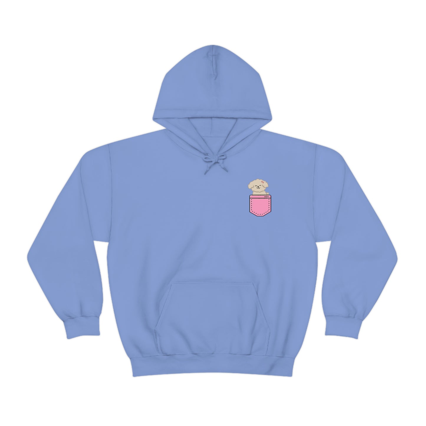 ‘Pocket Puppy’ Printed Front & Back.  Unisex Heavy Blend™ Hooded Sweatshirt