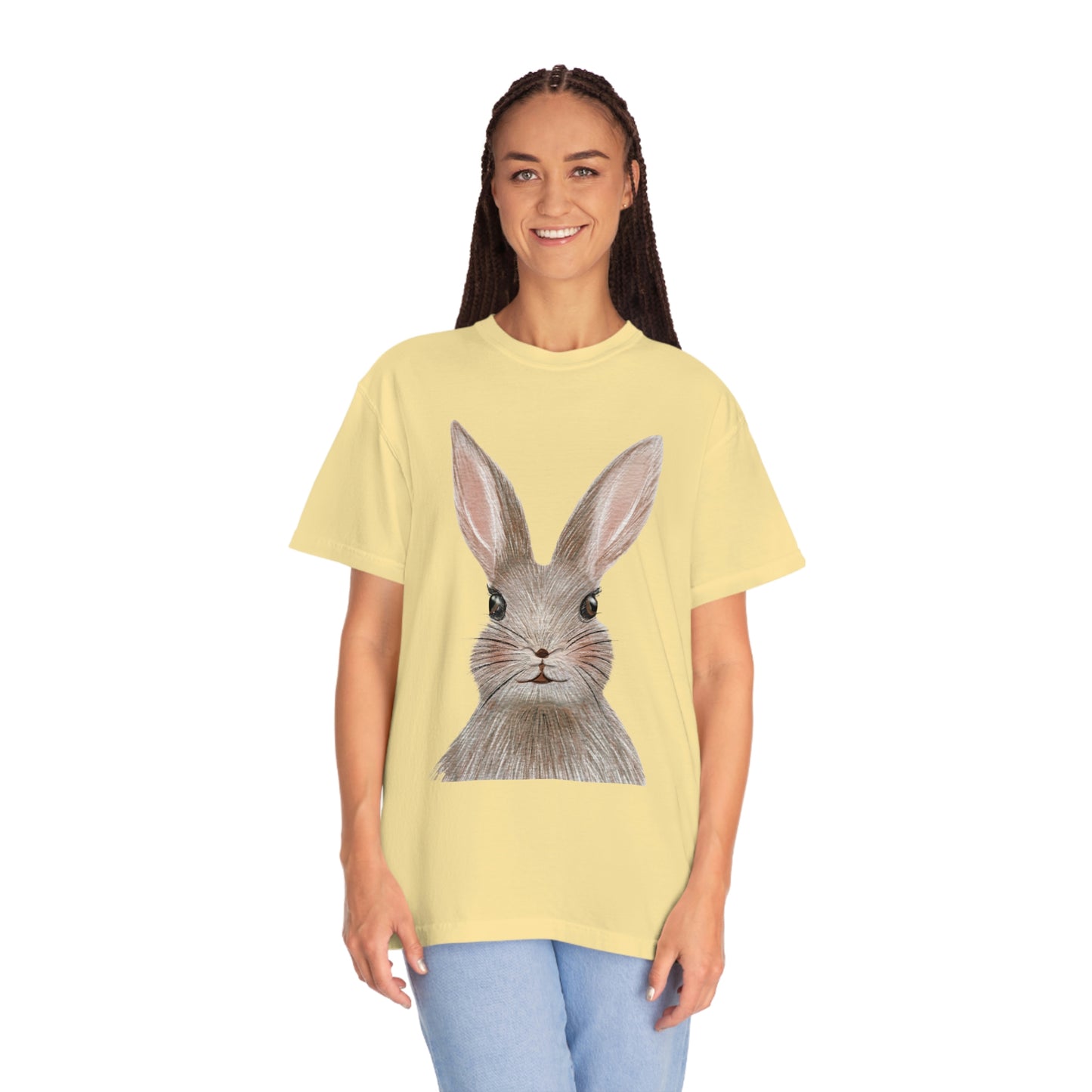 ‘Bunny’ Printed Front & Back. Unisex Garment-Dyed T-shirt