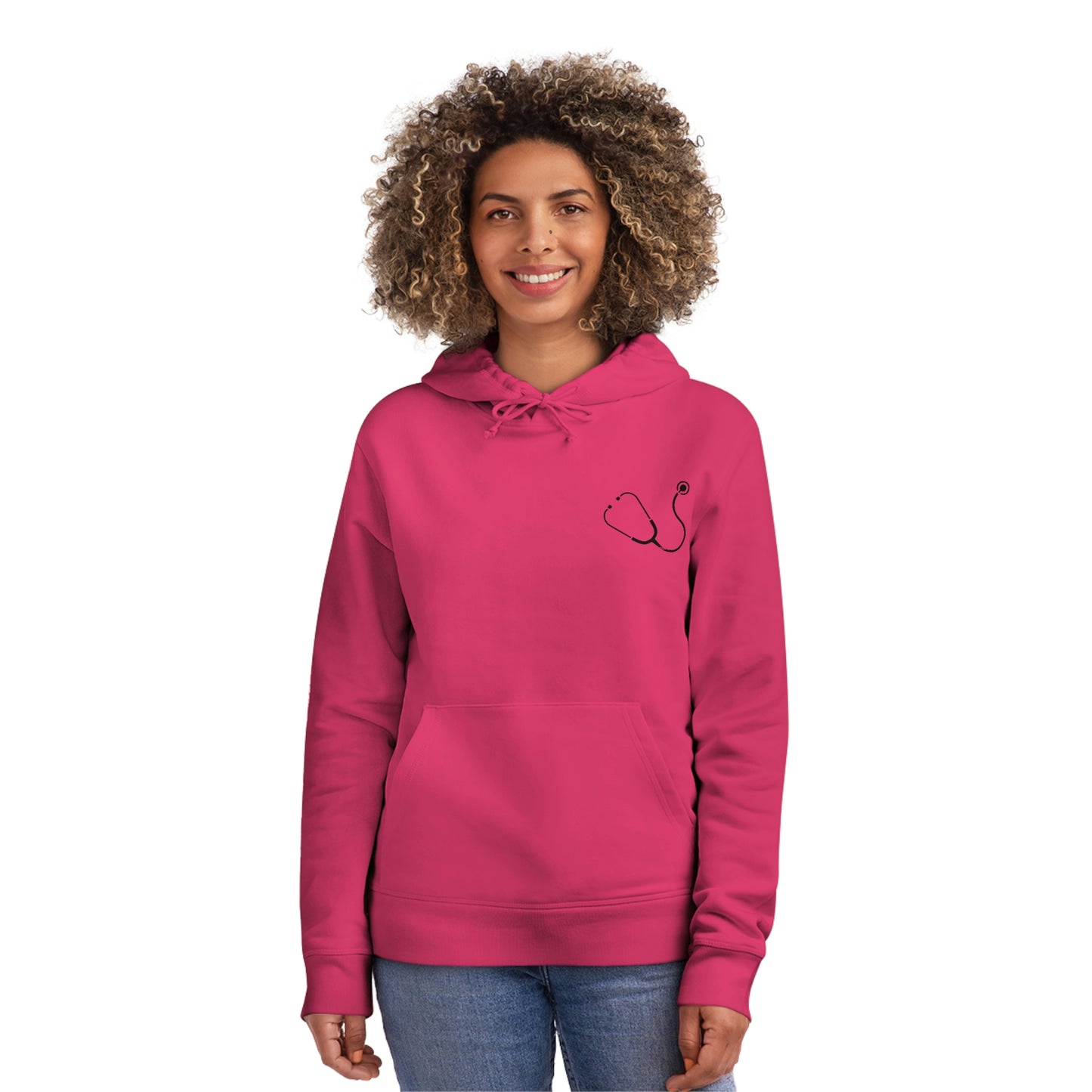 'Livin' The Nurse Life' impreso en ambos lados. Sudadera con capucha baterista unisex