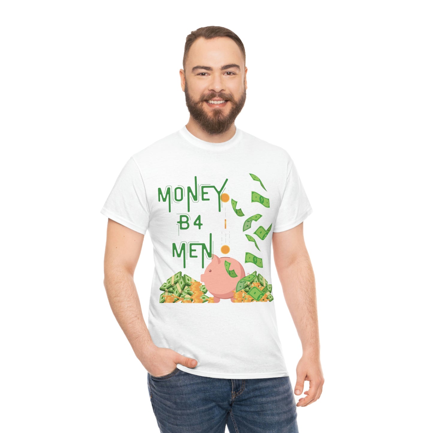 Camiseta de algodón pesado unisex 'Money B4 Men'