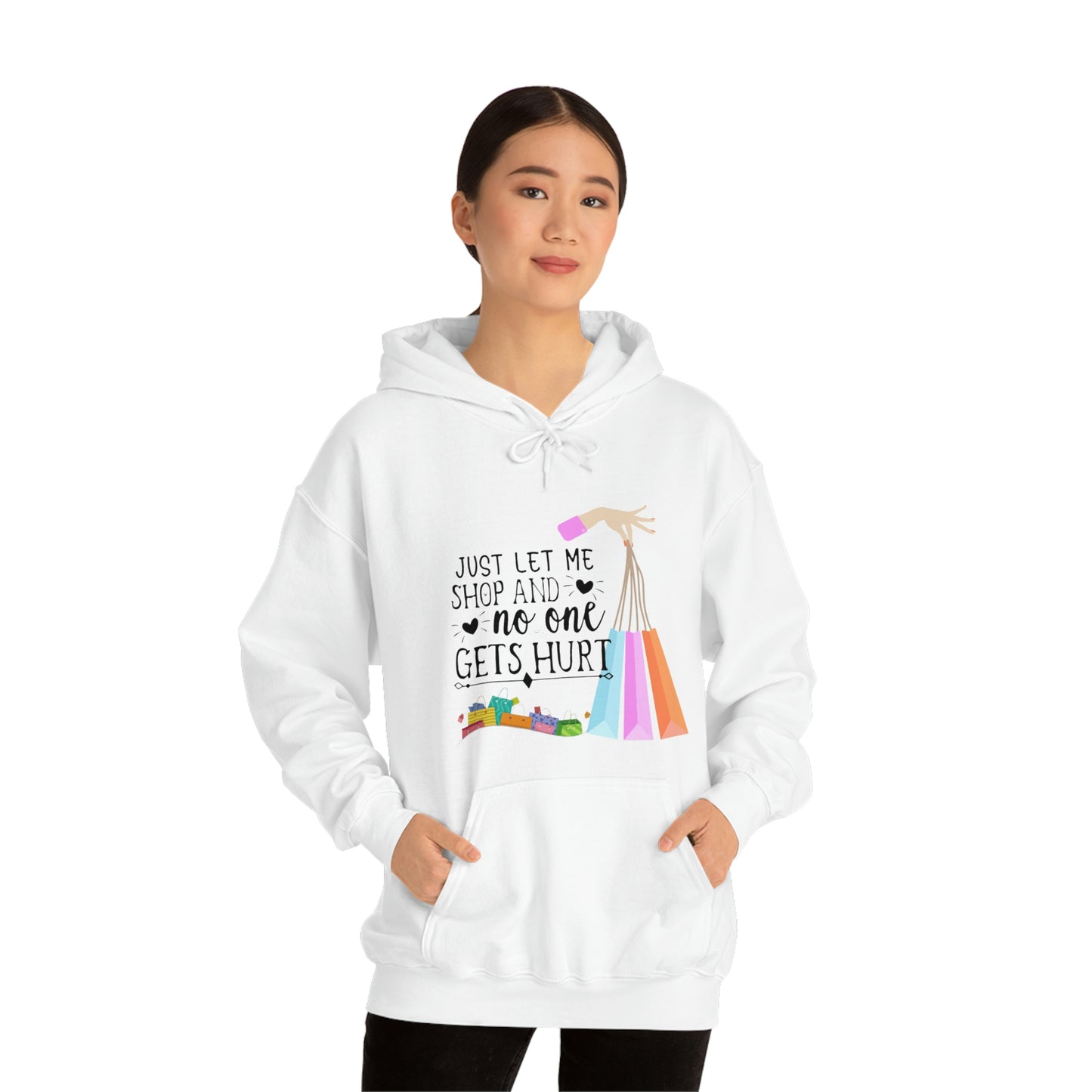 ‘Just let me Shop and no one gets Hurt’  Unisex Heavy Blend™ Hooded Sweatshirt