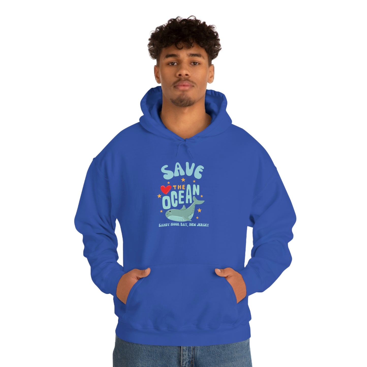 ‘Save the Ocean. Sandy Hook Bay, N.J’ ORIGINAL DESIGN Unisex Heavy Blend™ Hooded Sweatshirt